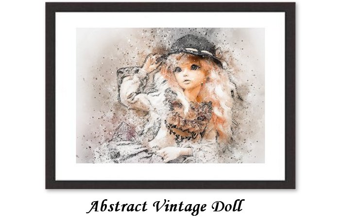 Abstract Vintage Doll Framed Print